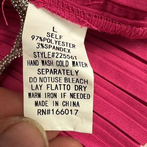 Blue B Collection Ruffled Pleated Pink Long Sleeve Blouse Blue B - Size Large - Picture 4 of 4